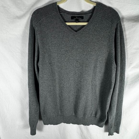 Marc Anthony Other - Marc Anthony Men's Gray V Neck Sweater Large Cotton Cashmere Blend Long Sleeve